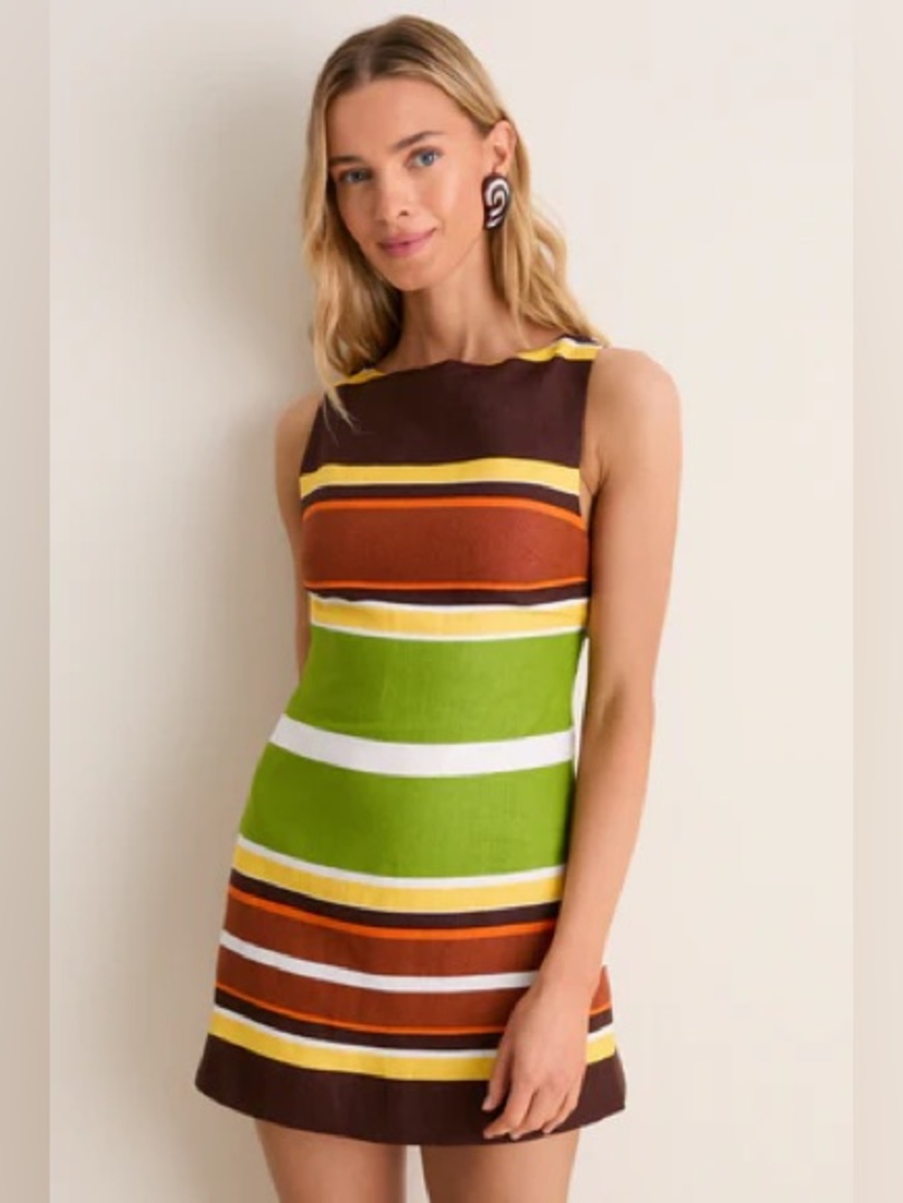 Jacie Mini Dress Valencia Stripe faithfull the brand  size 8